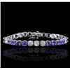 Image 1 : 14KT White Gold 13.26ctw Tanzanite and Diamond Bracelet