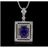 Image 1 : 14KT Two-Tone Gold 1.79ct Tanzanite and Diamond Pendant With Chain