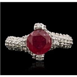 14KT White Gold 1.63ct Ruby and Diamond Ring