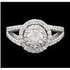 Image 1 : 14KT White Gold 1.12ctw Diamond Ring