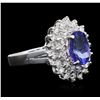 Image 2 : 14KT White Gold 1.65ct Tanzanite and Diamond Ring
