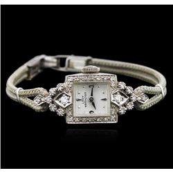 Hamilton 14KT White Gold Diamond Vintage Ladies Watch