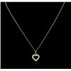 Image 2 : 14KT Yellow Gold 0.10ctw Diamond Heart Pendant With Chain