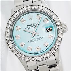 Rolex Stainless Steel Diamond DateJust Ladies Watch