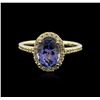 Image 1 : 14KT Yellow Gold 1.50ct Tanzanite and Diamond Ring