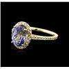 Image 2 : 14KT Yellow Gold 1.50ct Tanzanite and Diamond Ring