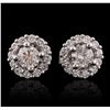 Image 1 : 18KT White Gold 0.76ctw Diamond Earrings