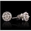 Image 2 : 18KT White Gold 0.76ctw Diamond Earrings