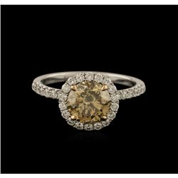 2.01ctw Fancy Brown Diamond Ring - 14KT White and Yellow Gold