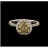 Image 1 : 2.01ctw Fancy Brown Diamond Ring - 14KT White and Yellow Gold