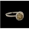 Image 2 : 2.01ctw Fancy Brown Diamond Ring - 14KT White and Yellow Gold