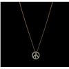 Image 2 : 14KT Rose Gold 0.94ctw Blue Diamond Peace Pendant With Chain