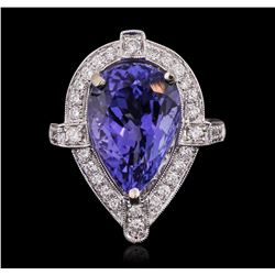 18KT White Gold 8.23ct Tanzanite and Diamond Ring