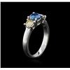 Image 3 : 14KT White Gold 1.26ctw Blue Diamond Ring