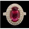 Image 1 : 14KT Yellow Gold 3.26ct Ruby and Diamond Ring