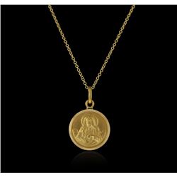 18KT Yellow Gold Sacred Heart Pendant With Chain