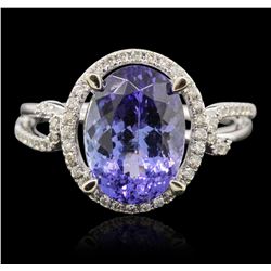 14KT White Gold 3.86ct Tanzanite and Diamond Ring