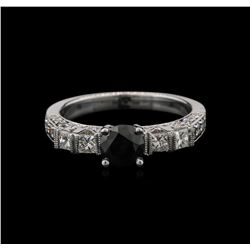 1.46ctw Black Diamond Ring - 18KT White Gold