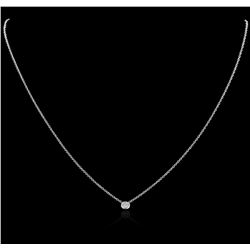 14KT White Gold 0.09ct Diamond Solitaire Necklace