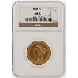 1893 NGC MS62 $10 Liberty Head Eagle Gold Coin