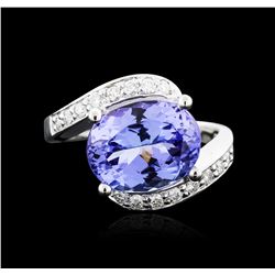 14KT White Gold 5.13ct Tanzanite and Diamond Ring