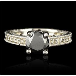 14KT White Gold 1.54ct Black and White Diamond Ring