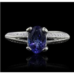 14KT White Gold 1.39ct Tanzanite and Diamond Ring