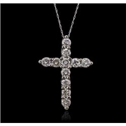 14KT White Gold 2.58ctw Diamond Pendant With Chain