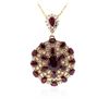 Image 2 : 14KT Yellow Gold 35.13ctw Ruby and Diamond Pendant With Chain