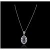 Image 2 : 14KT White Gold 4.20ct Tanzanite and Diamond Pendant With Chain