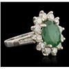 Image 2 : 14KT White Gold 2.96ct Emerald and Diamond Ring