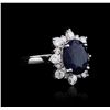 Image 4 : 14KT White Gold 5.49ct Sapphire and Diamond Ring