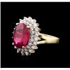 Image 2 : 14KT Yellow Gold 5.43ct Ruby and Diamond Ring