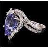 Image 2 : 18KT White Gold 6.97ct Tanzanite and Diamond Ring