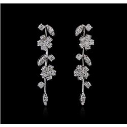 14KT White Gold 2.62ctw Diamond Earrings