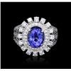 Image 2 : 14KT White Gold 2.71ct Tanzanite and Diamond Ring