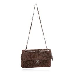 Chanel Brown Suede Maxi Flap Bag