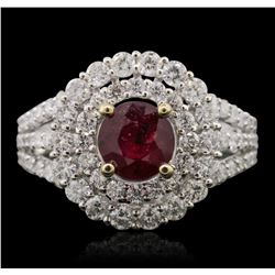 18KT White Gold 1.43ct Ruby and Diamond Ring