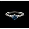 Image 1 : 0.83ctw Blue Diamond Ring - 14KT White Gold