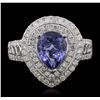 Image 1 : 14KT White Gold 1.56ct Tanzanite and Diamond Ring