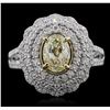 Image 1 : 18KT White Gold 2.02ctw Diamond Ring