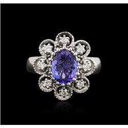 1.73ct Tanzanite and Diamond Ring - 14KT White Gold