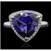 Image 1 : 14KT Two-Tone Gold 6.18ct Tanzanite and Diamond Ring