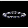 Image 1 : 14KT White Gold 10.26ctw Sapphire and Diamond Bracelet
