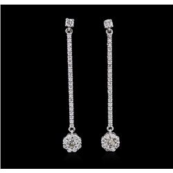 14KT White Gold 0.89ctw Diamond Earrings