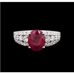 2.21ct Ruby and Diamond Ring - 18KT White Gold