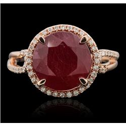 14KT Rose Gold 6.13ct Ruby and Diamond Ring