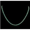 Image 1 : 14KT White Gold 23.00ctw Emerald and Diamond Necklace