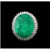 Image 1 : 18KT White Gold 21.47ct Emerald and Diamond Ring