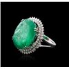 Image 2 : 18KT White Gold 21.47ct Emerald and Diamond Ring